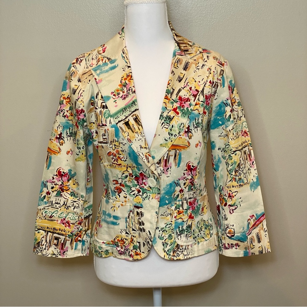 Rafaella Multicolor Artistic Women’s Blazer, Size 6